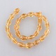 Gold Sand Lampwork Twisted Oval Beads Strands X-LAMP-O003-04-2