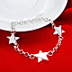 Brass Star Link Bracelets BJEW-BB17060-6
