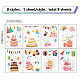 8 foglio 8 stili torta di compleanno adesivi murali impermeabili in pvc DIY-WH0345-082-2
