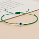 Bracelet réglable en perles tressées avec mot de passe mauvais œil ZW2937-08-1