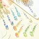 Gestreifte Ohrhänger aus runden Perlen aus Kunstharz und Glas für Damen EJEW-JE05301-2