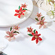 Fibloom 2 пара 2 цвета 3D цветок жизни эмалированные серьги-гвоздики с подвесками EJEW-FI0001-26-7