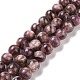 Fili di perle di pietra mica naturale di lepidolite / viola G-G925-02A-1