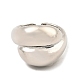 Rack Plating Brass Teardrop Open Cuff Rings for Women RJEW-G294-06P-2