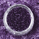 ガラスシードビーズ  機械刺繍に適合  透明色  ラウンド  暗紫色  11/0  2x1.5mm  穴：1mm  約30000個/袋 SEED-S042-11B-06-2