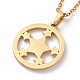 Crystal Rhinestone Star Pendant Necklace with Vacuum Plating 304 Stainless Steel Chains for Women NJEW-E014-24G-4