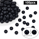 PH PandaHall 100pcs 15mm Black Rubber Beads SIL-PH0001-04-2