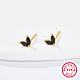Golden 925 Sterling Silver Micro Pave Cubic Zirconia Stud Earrings FJ9969-4-2