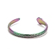 Ионное покрытие (ip) цвет радуги 304 змеиная обертка из нержавеющей стали открытое манжетное кольцо для женщин RJEW-C025-17M-3