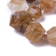 Brins de perles de quartz hématoïde jaune naturel G-P422-16-2