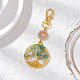 Бусины из натурального зеленого авантюрина и сплава с подвеской в виде дерева жизни HJEW-JM03129-04-1