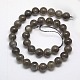 Naturali nera perle di pietra di luna fili G-J157-10mm-05-2