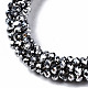 Bracelets extensibles en perles de verre électrolytique à facettes BJEW-S144-002G-02-3