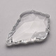 透明なガラスビッグペンダント  多面カット  ティアドロップ  透明  62x42x14.5mm  穴：1.5mm GLAA-R201-02-4