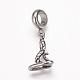 304 Stainless Steel European Dangle Charms OPDL-K002-AS-07-2