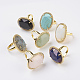 Natural & Synthetic Mixed Stone Adjustable Finger Ring RJEW-E149-01-1