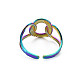 Colore arcobaleno 304 anello per polsino ad incastro in acciaio inossidabile RJEW-N038-042M-2