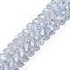 Electroplate Transparent Glass Beads Strands EGLA-N002-37-F04-1