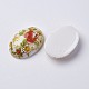 Printed Flower Picture Resin Cabochons GGLA-K001-18x25mm-3