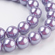 Fili di perle rotonde di perle di vetro tinto ecologico HY-A002-10mm-RB056-3