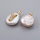 Natural Cultured Freshwater Pearl Pendants PEAR-F008-30G-Y-2