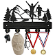 MAYJOYDIY Marathon Wall Mount Coat Rack Run Wood Wall Coat Rack Hooks 11.8×8inch Mountain Tree Key Holder with 5 Metal Hooks for Hanging Sports Medals Bracelets Hats Keys Storage Gift Home Decor HJEW-WH0055-007-1