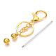 Porte-clés perlé barre en alliage pour la fabrication de bijoux bricolage artisanat KEYC-A011-01G-3