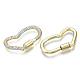 Brass Micro Pave Cubic Zirconia Screw Carabiner Lock Charms ZIRC-N039-015A-NF-2