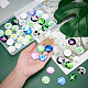 PandaHall 25mm Clover Cabochons 50pcs St. Patrick's Day Tiles Green Glass Dome Cabochons Half Round Tiles for Frendship Photo Cameo Pendant Jewellery Making Handcrafts Scrapbooking GGLA-PH0001-24-5