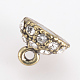 Vintage Round Alloy Grade A Rhinestone Magnetic Clasps for Jewelry Making ALRI-S122-3