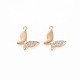 Brass Micro Pave Clear Cubic Zirconia Charms KK-S364-098-1