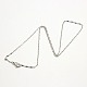 Trendy Unisex 304 Stainless Steel Rectangle Link Chain Necklaces NJEW-M058-A-02-2