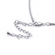 18.8 inch Platinum Plated Trendy Snap Necklace Making X-NJEW-S102-4