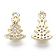 Brass Micro Pave Clear Cubic Zirconia Charms X-KK-S348-517-NF-2