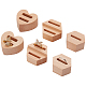 OLYCRAFT 6 Pcs Wood Ring Display Stands Hexagon Heart Wood Jewelry Display Stand Ring Organizer Display Riser for Ring Organization 2.2~3.6x3.8~4.2x2cm RDIS-OC0001-04-1