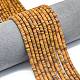 Нити бусин из натуральной желтой океанической яшмы G-P575-B32-4x1mm-1