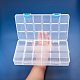 Benecreat 4 упаковка 18 сетки пластиковый ящик для хранения шкатулка для драгоценностей с регулируемыми разделителями Клетка/ Ловушка для хранения серег прозрачный пластиковый футляр для бусин (24x14.5x3 см CON-BC0001-07-6