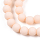 Opache perle di vetro fili GLAA-T032-P6mm-MD09-2