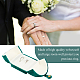 ベルベットリングボックス  ダブルフリップカバー  リングディスプレイホルダーのペア  婚約花嫁の結婚式の写真のために  濃い緑  6.5x6x6.1cm CON-WH0085-42-5