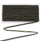 25mポリエステルムカデリボン  洋服アクセサリー  ブラック  1/4インチ（7.5mm）  約27.34ヤード（25m）/カード OCOR-WH0078-94C-1