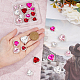 Superfindings 24 pz 12 stili cuore rosa serie cuce su strass di vetro DIY-FH0005-84-3