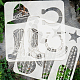 5 個 5 スタイル西部テーマペット中空描画絵画ステンシル  DIYスクラップブック用  フォトアルバム  混合図形  300x300mm  1個/スタイル DIY-WH0394-0147-3