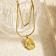 Doppellagige Halsketten mit runden Schlangen- und Gliederketten aus Edelstahl LK2067-1-3