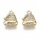 Brass Micro Pave Clear Cubic Zirconia Charms KK-S348-528-NF-1