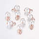 Plastic Pearl Charms IFIN-K032-02RG-1