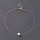 Collier pendentif perle naturelle avec fil nylon pour femme NJEW-JN03830-2