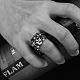 Fashionable 316L Surgical Stainless Steel Skull Rings Wide Band Rings for Men RJEW-BB10170-7-2