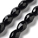 Natürliche schwarze Onyxperlenstränge (gefärbt und erhitzt). G-P520-C06-01-1
