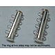 3-strands Brass Magnetic Slide Lock Clasps E214-M-4