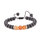 Ensemble de bracelets de perles tressées en pierre de lave naturelle 4 pièces 4 styles pour femmes BJEW-TA00115-3